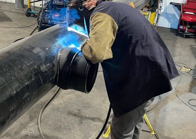 Welding pipe for elevation and direction change connection