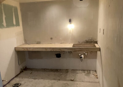 Sheraton Hotel guest room bathrooms demo and fabricated pipe assembly install